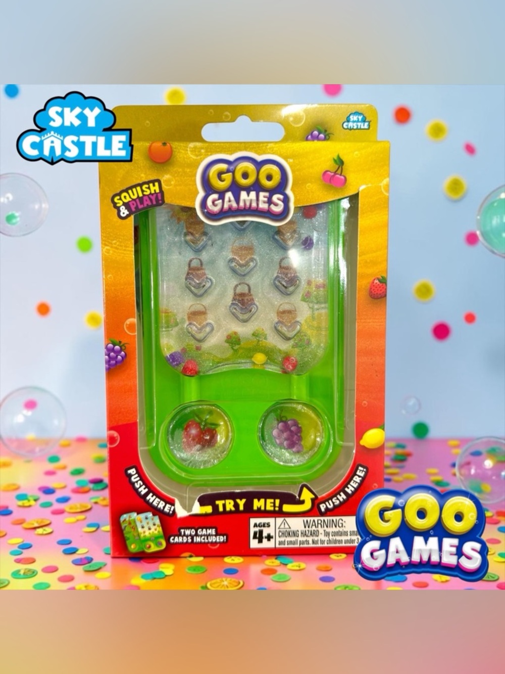 Goo Games Squish & Play  By Sky Castle Toys Collect Fruit New Sealed